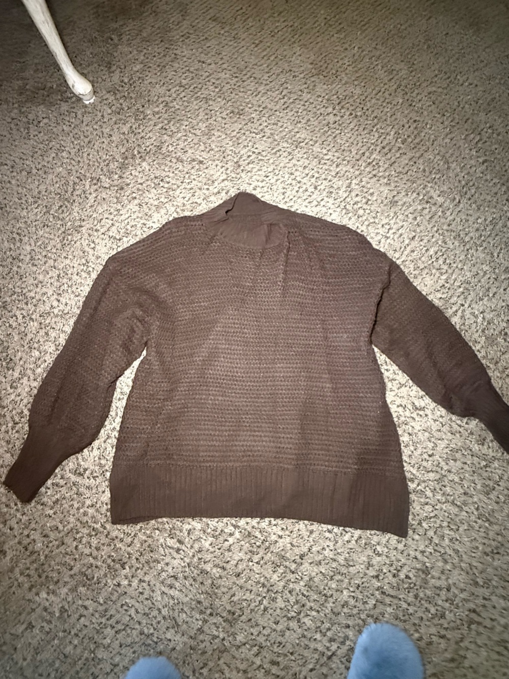 Brown Women's Textured Crewneck Sweater